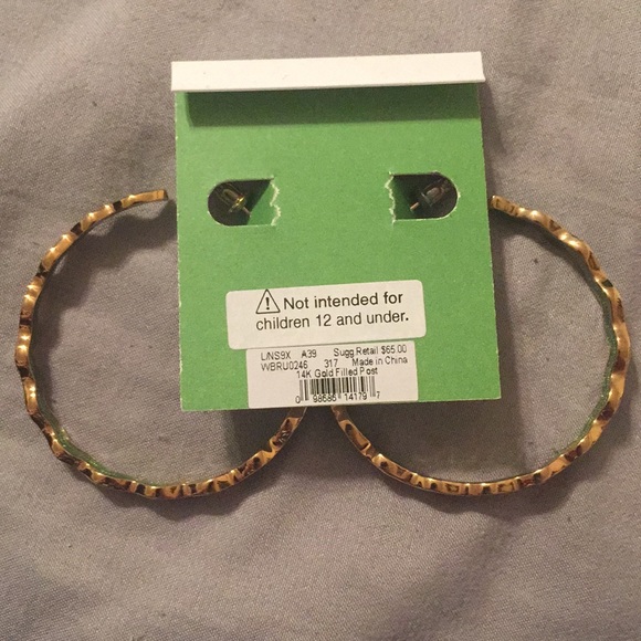 Kate spade large green hoops earrings NWT - Picture 2 of 3